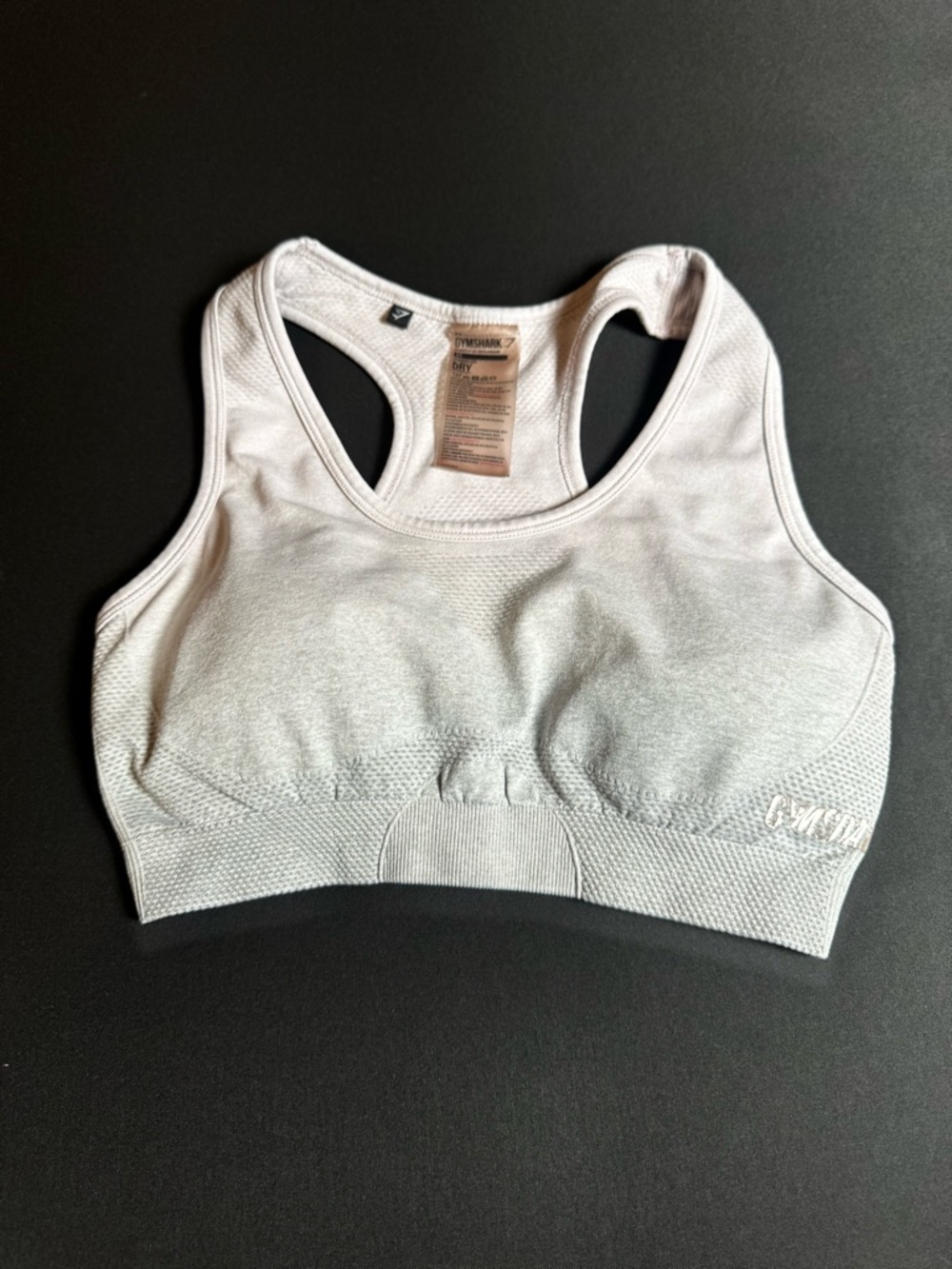 Gymshark Light White Seamless Racerback Sports Bra